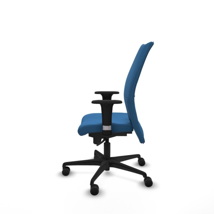 Albacete confidente XL sincro similpiel azul claro brazos 1D cromados base nailon ruedas 65 mm nailon