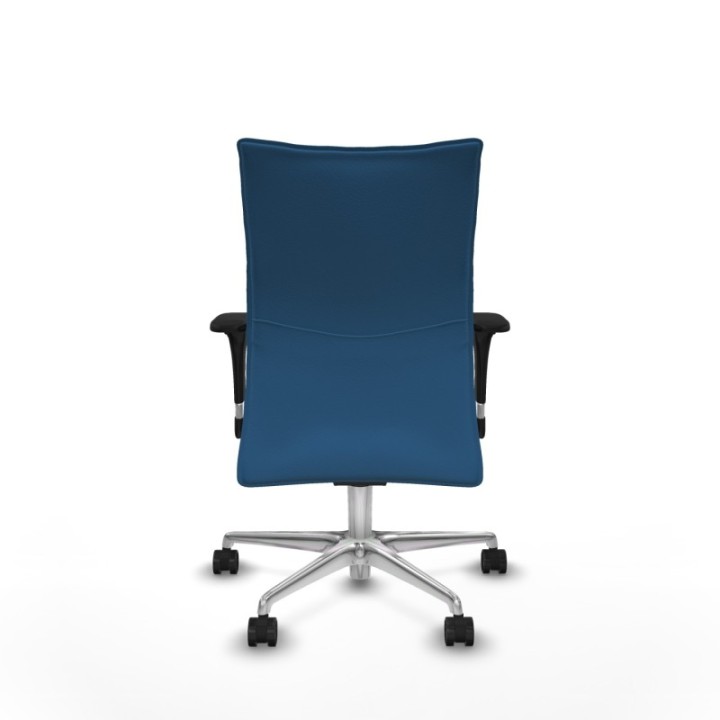 Albacete confidente XL sincro similpiel azul claro brazos 1D cromados base aluminio ruedas 65 mm nailon