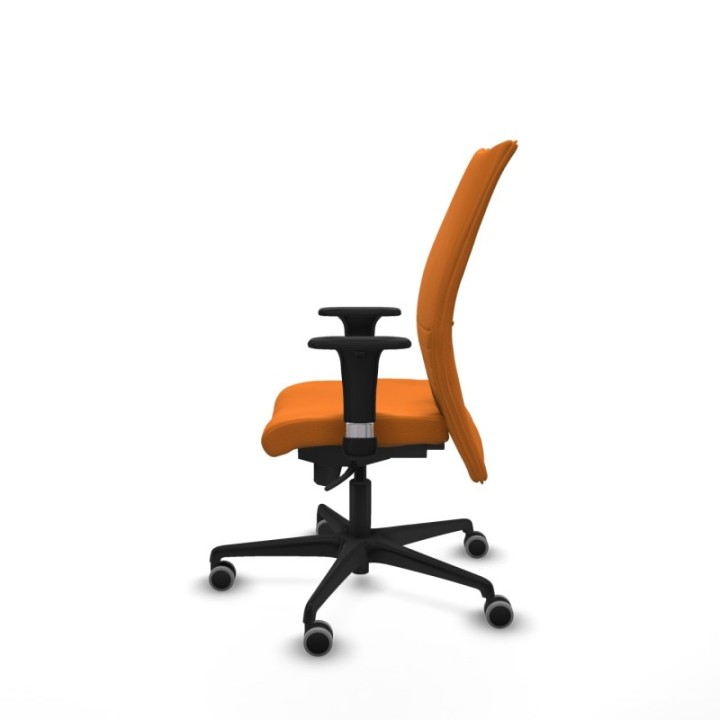 Albacete confidente XL sincro similpiel naranja brazos 1D cromados base nailon ruedas 65mm engomadas