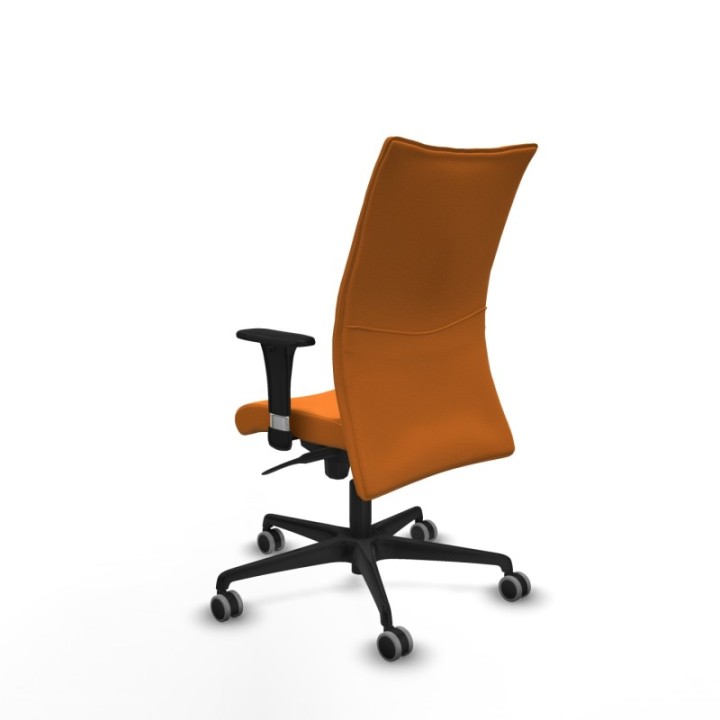 Albacete confidente XL sincro similpiel naranja brazos 1D cromados base nailon ruedas 65mm engomadas