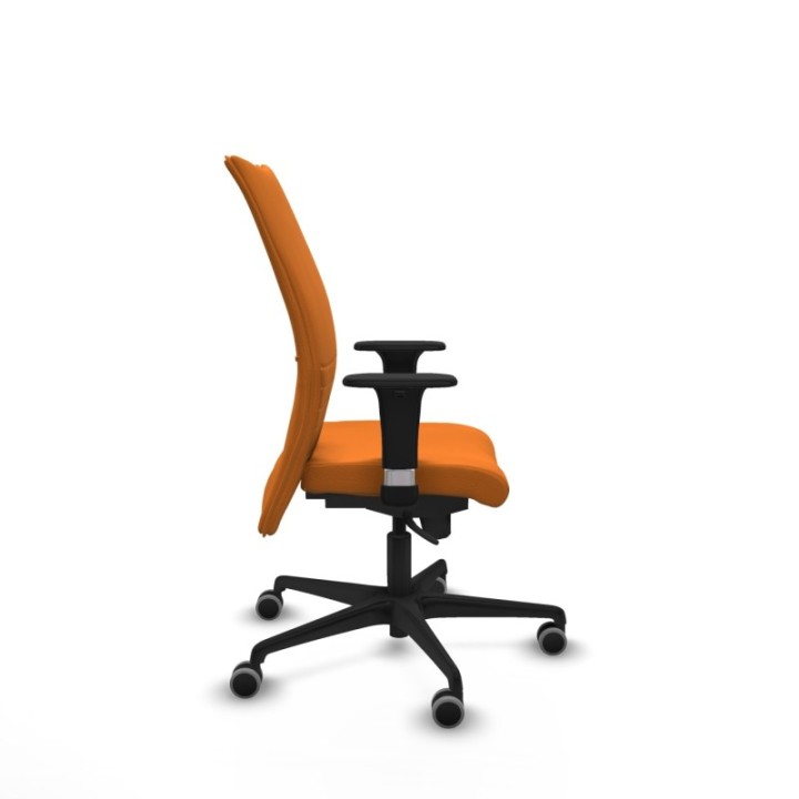 Albacete confidente XL sincro similpiel naranja brazos 1D cromados base nailon ruedas 65mm engomadas