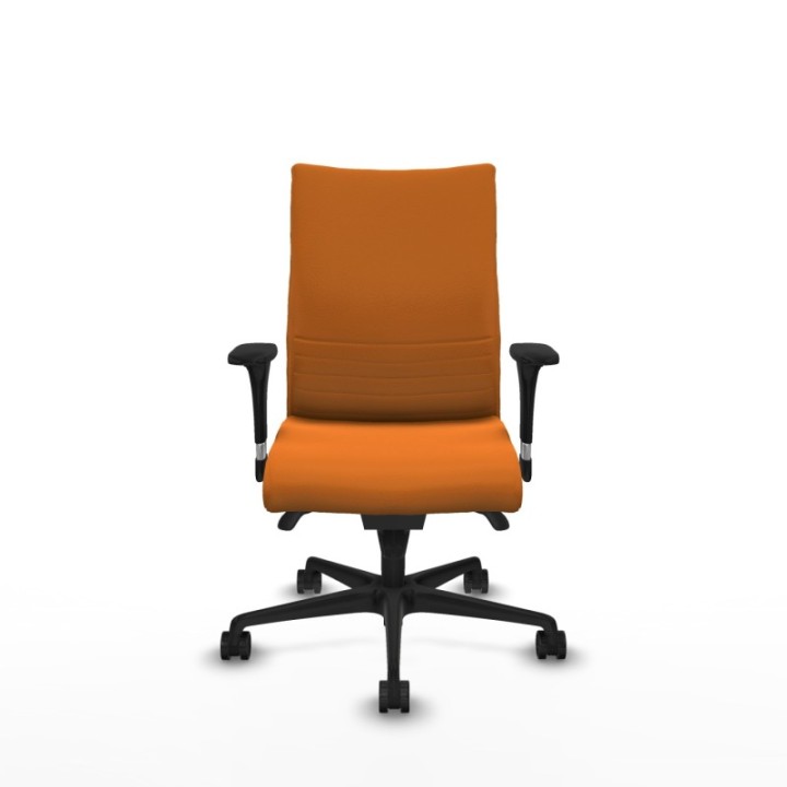 Albacete confidente XL sincro similpiel naranja brazos 1D cromados base nailon ruedas 65 mm nailon