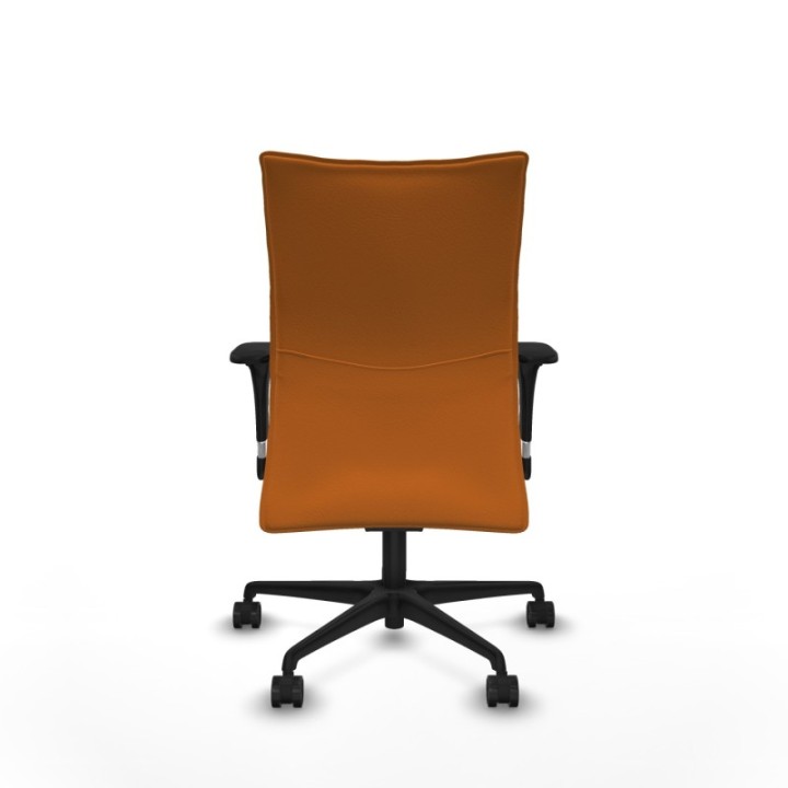 Albacete confidente XL sincro similpiel naranja brazos 1D cromados base nailon ruedas 65 mm nailon