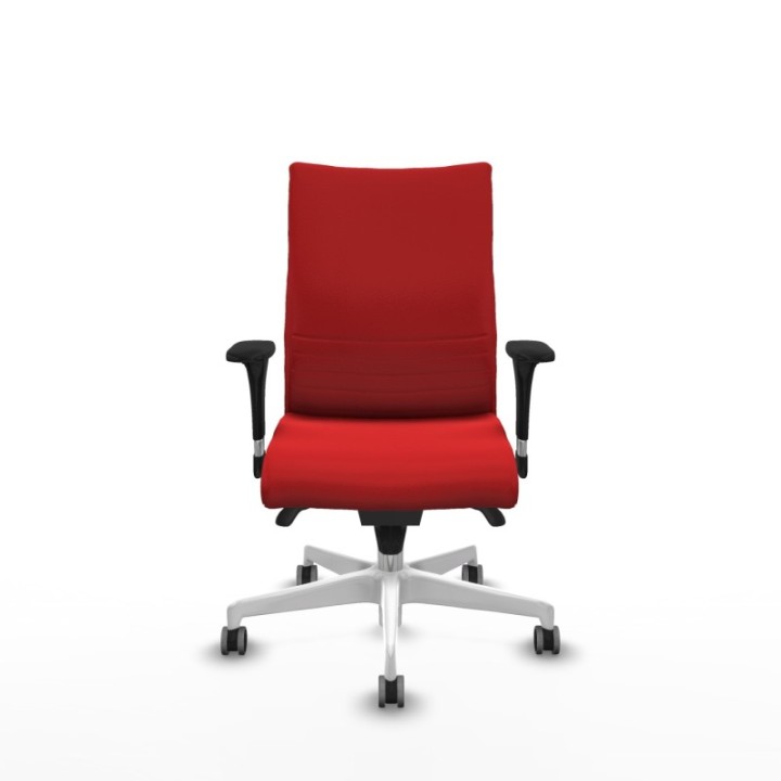 Albacete confidente XL sincro similpiel rojo brazos 1D cromados base blanca ruedas 65mm engomadas