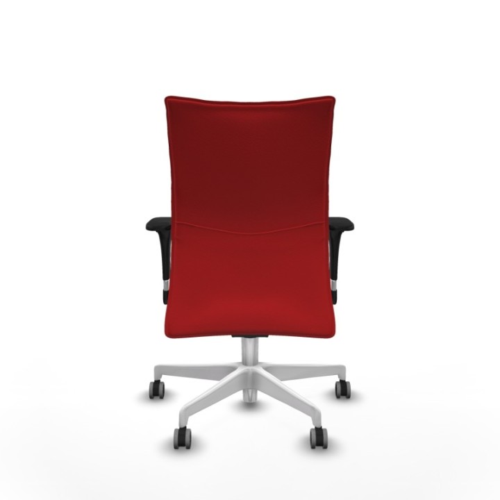 Albacete confidente XL sincro similpiel rojo brazos 1D cromados base blanca ruedas 65mm engomadas