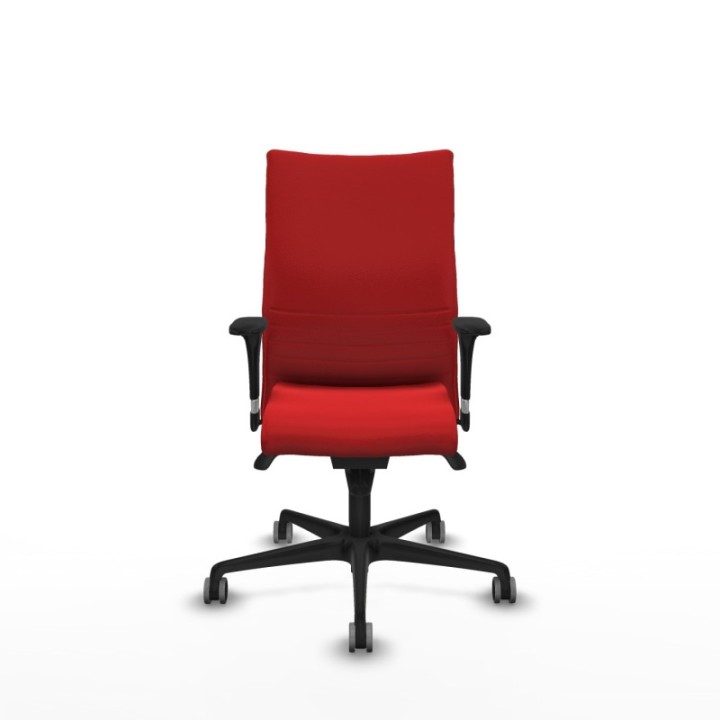 Albacete confidente XL sincro similpiel rojo brazos 1D cromados base nailon ruedas 65mm engomadas