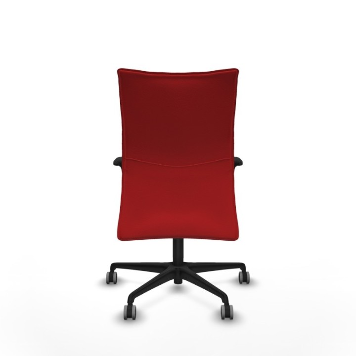 Albacete confidente XL sincro similpiel rojo brazos 1D cromados base nailon ruedas 65mm engomadas