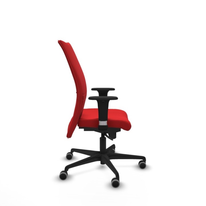 Albacete confidente XL sincro similpiel rojo brazos 1D cromados base nailon ruedas 65mm engomadas