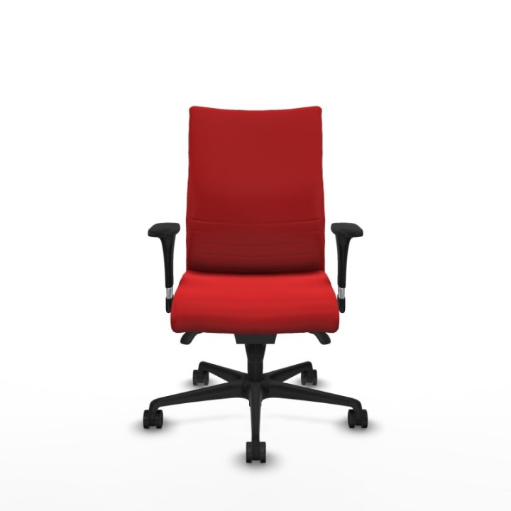 Albacete confidente XL sincro similpiel rojo brazos 1D cromados base nailon ruedas 65 mm nailon