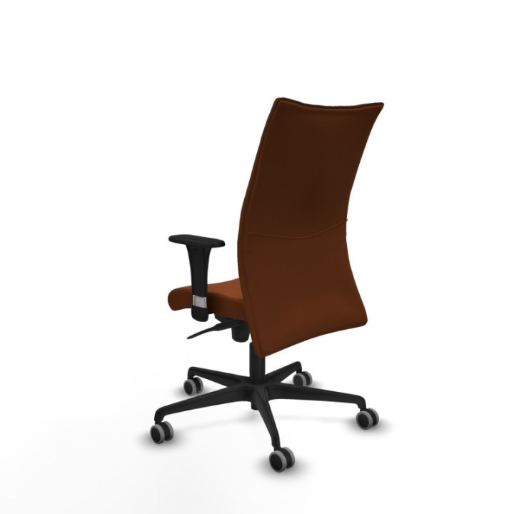 Albacete confidente XL sincro similpiel marrón brazos 1D cromados base nailon ruedas 65mm engomadas