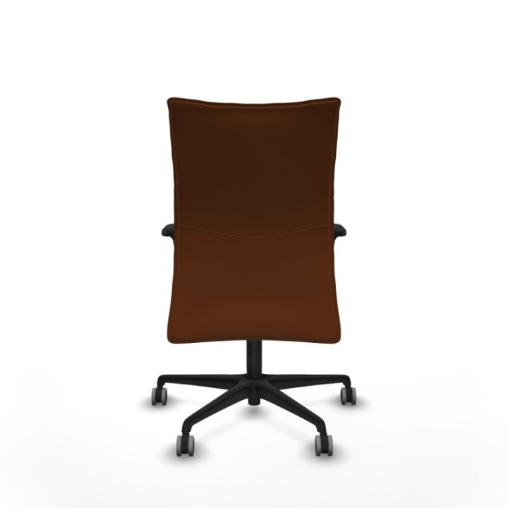 Albacete confidente XL sincro similpiel marrón brazos 1D cromados base nailon ruedas 65mm engomadas