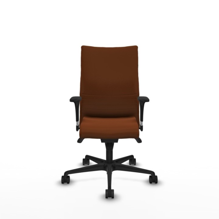 Albacete confidente XL sincro similpiel marrón brazos 1D cromados base nailon ruedas 65 mm nailon