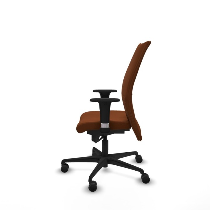 Albacete confidente XL sincro similpiel marrón brazos 1D cromados base nailon ruedas 65 mm nailon