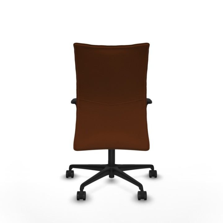 Albacete confidente XL sincro similpiel marrón brazos 1D cromados base nailon ruedas 65 mm nailon