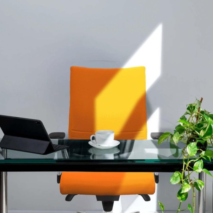 Albacete confidente XL sincro similpiel marrón brazos 1D cromados base aluminio ruedas 65 mm nailon