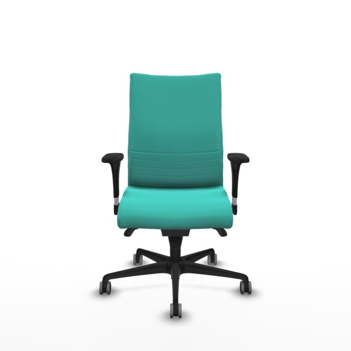 Albacete confidente XL sincro similpiel turquesa brazos 1D cromados base nailon ruedas 65mm engomadas