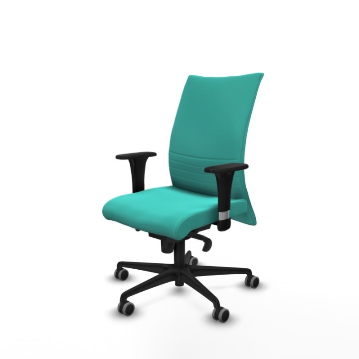 Albacete confidente XL sincro similpiel turquesa brazos 1D cromados base nailon ruedas 65mm engomadas