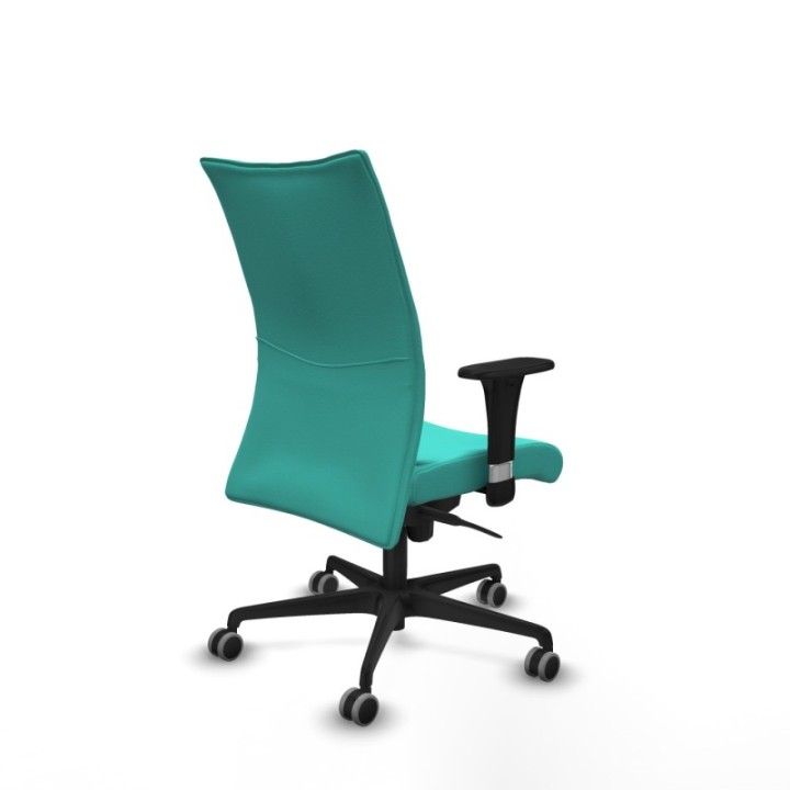 Albacete confidente XL sincro similpiel turquesa brazos 1D cromados base nailon ruedas 65mm engomadas