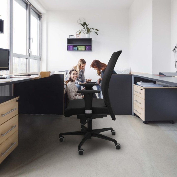 Albacete confidente XL sincro similpiel turquesa brazos 1D cromados base nailon ruedas 65mm engomadas