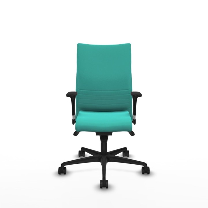 Albacete confidente XL sincro similpiel turquesa brazos 1D cromados base nailon ruedas 65 mm nailon