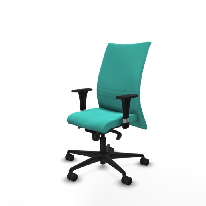 Albacete confidente XL sincro similpiel turquesa brazos 1D cromados base nailon ruedas 65 mm nailon