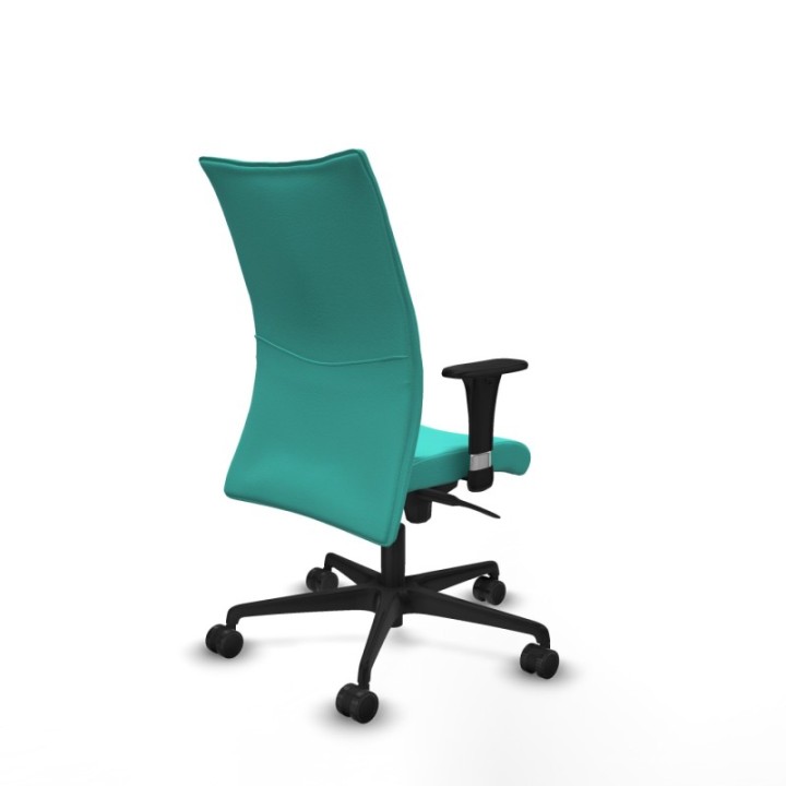 Albacete confidente XL sincro similpiel turquesa brazos 1D cromados base nailon ruedas 65 mm nailon