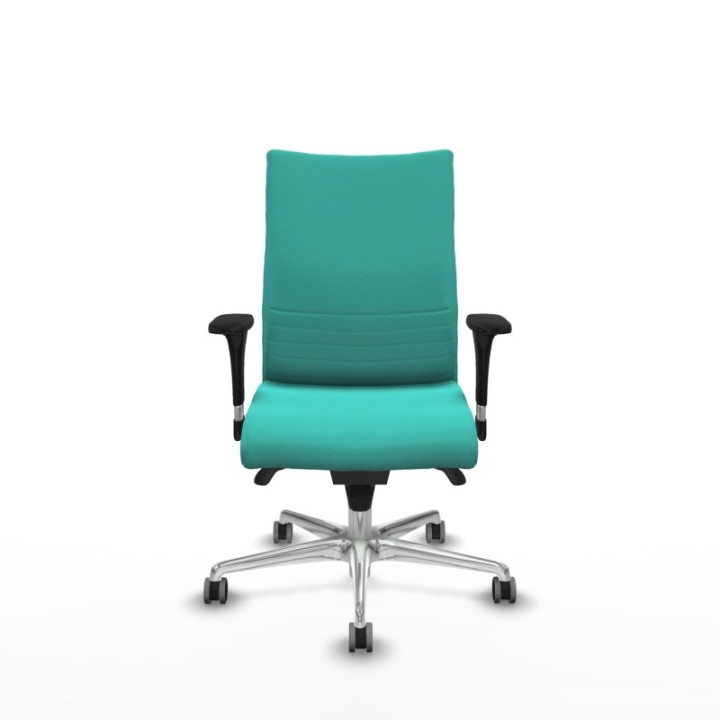 Albacete confidente XL sincro similpiel turquesa brazos 1D cromados base aluminio ruedas 65mm engomadas