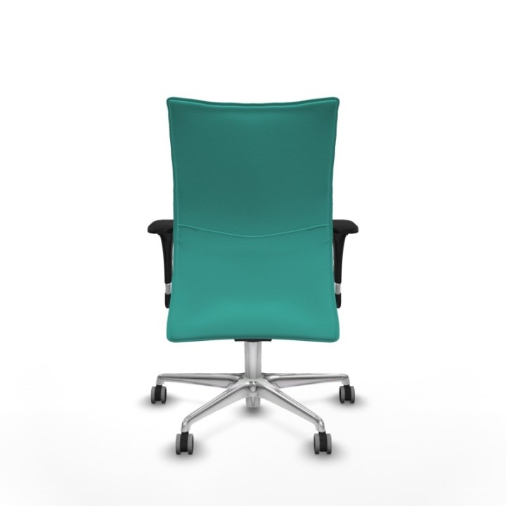 Albacete confidente XL sincro similpiel turquesa brazos 1D cromados base aluminio ruedas 65mm engomadas