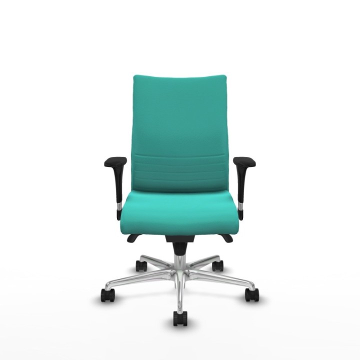 Albacete confidente XL sincro similpiel turquesa brazos 1D cromados base aluminio ruedas 65 mm nailon