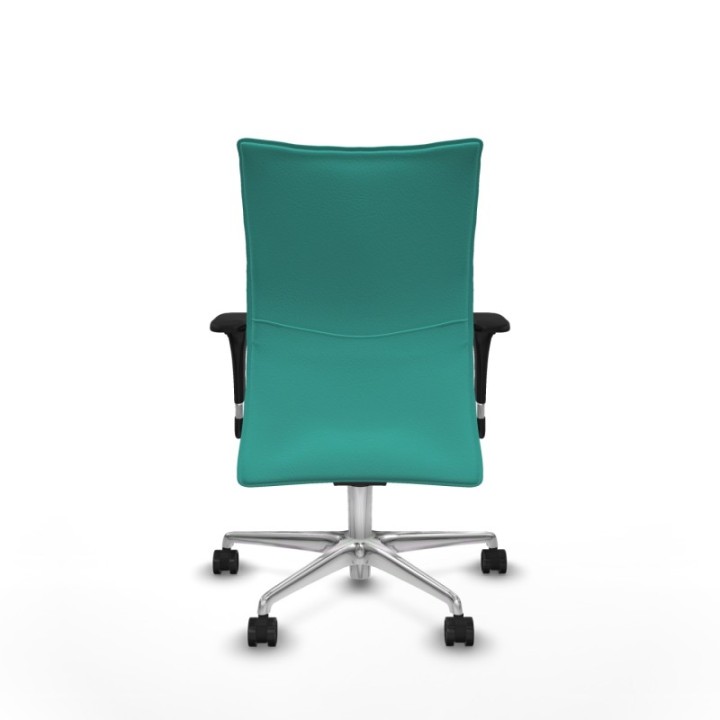 Albacete confidente XL sincro similpiel turquesa brazos 1D cromados base aluminio ruedas 65 mm nailon