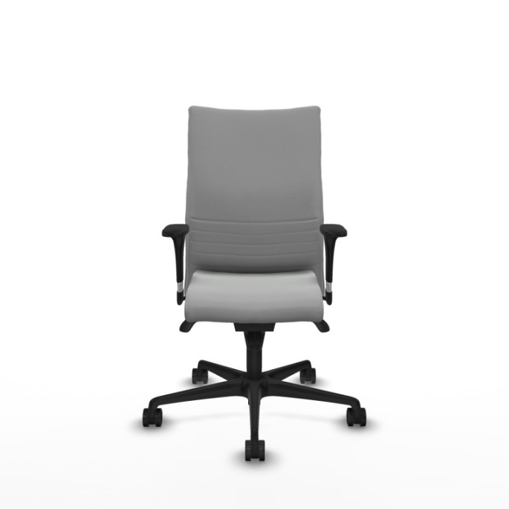 Albacete confidente XL sincro similpiel gris claro brazos 1D cromados base nailon ruedas 65 mm nailon