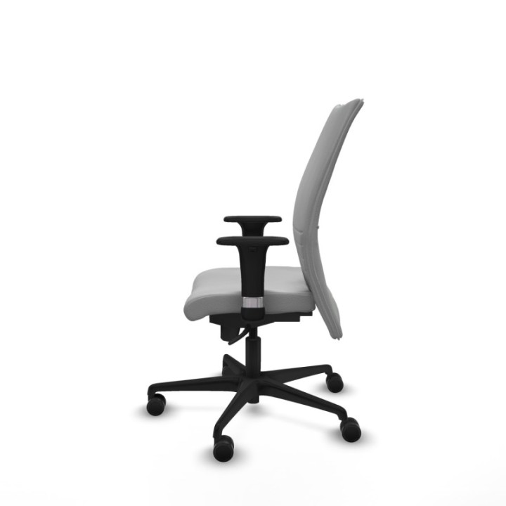 Albacete confidente XL sincro similpiel gris claro brazos 1D cromados base nailon ruedas 65 mm nailon