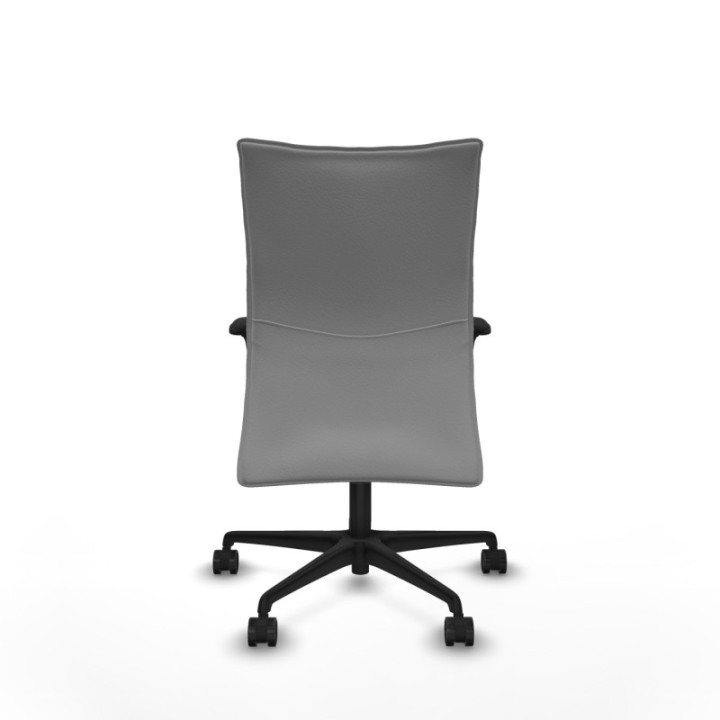 Albacete confidente XL sincro similpiel gris claro brazos 1D cromados base nailon ruedas 65 mm nailon