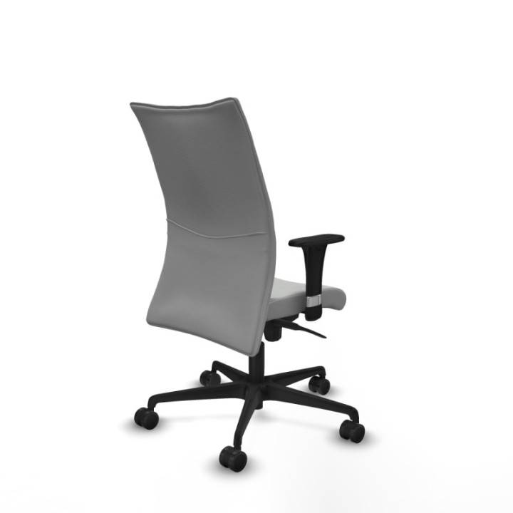 Albacete confidente XL sincro similpiel gris claro brazos 1D cromados base nailon ruedas 65 mm nailon