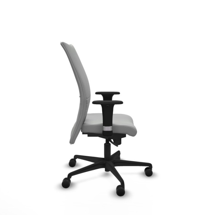 Albacete confidente XL sincro similpiel gris claro brazos 1D cromados base nailon ruedas 65 mm nailon