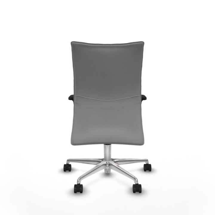 Albacete confidente XL sincro similpiel gris claro brazos 1D cromados base aluminio ruedas 65 mm nailon