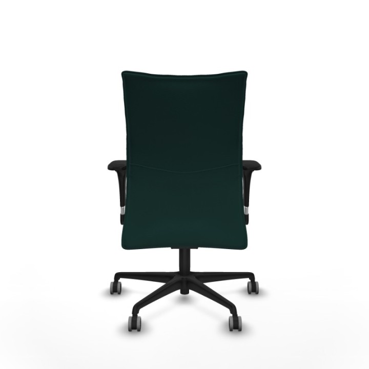 Albacete confidente XL sincro similpiel verde botella brazos 1D cromados base nailon ruedas 65mm engomadas