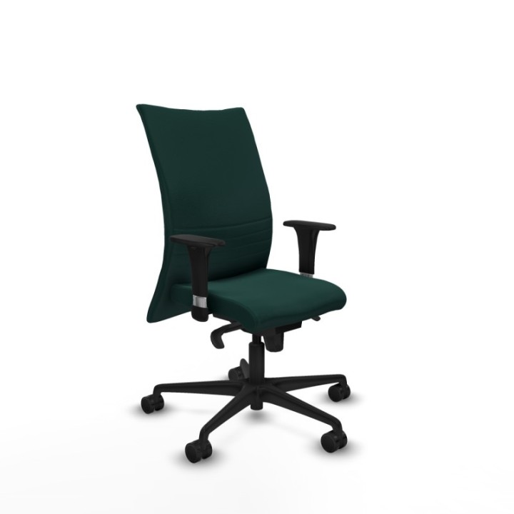 Albacete confidente XL sincro similpiel verde botella brazos 1D cromados base nailon ruedas 65 mm nailon