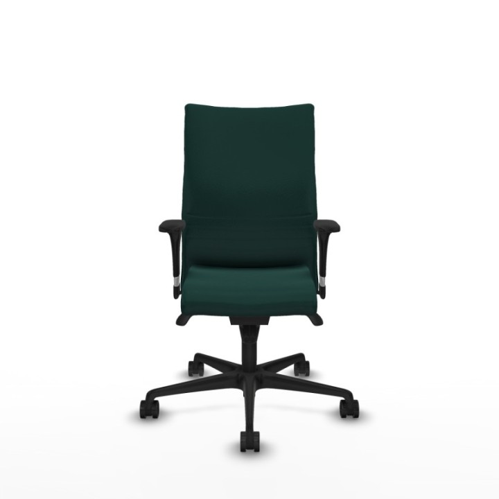 Albacete confidente XL sincro similpiel verde botella brazos 1D cromados base nailon ruedas 65 mm nailon