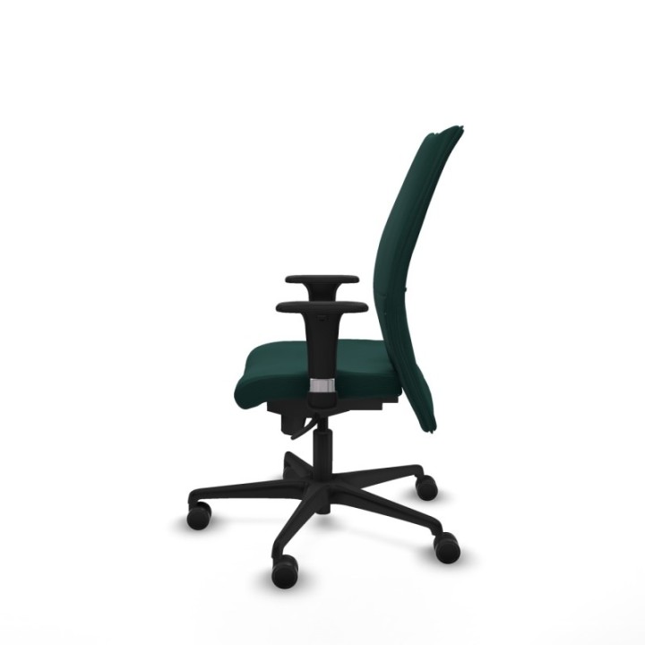 Albacete confidente XL sincro similpiel verde botella brazos 1D cromados base nailon ruedas 65 mm nailon