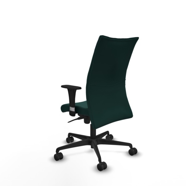 Albacete confidente XL sincro similpiel verde botella brazos 1D cromados base nailon ruedas 65 mm nailon