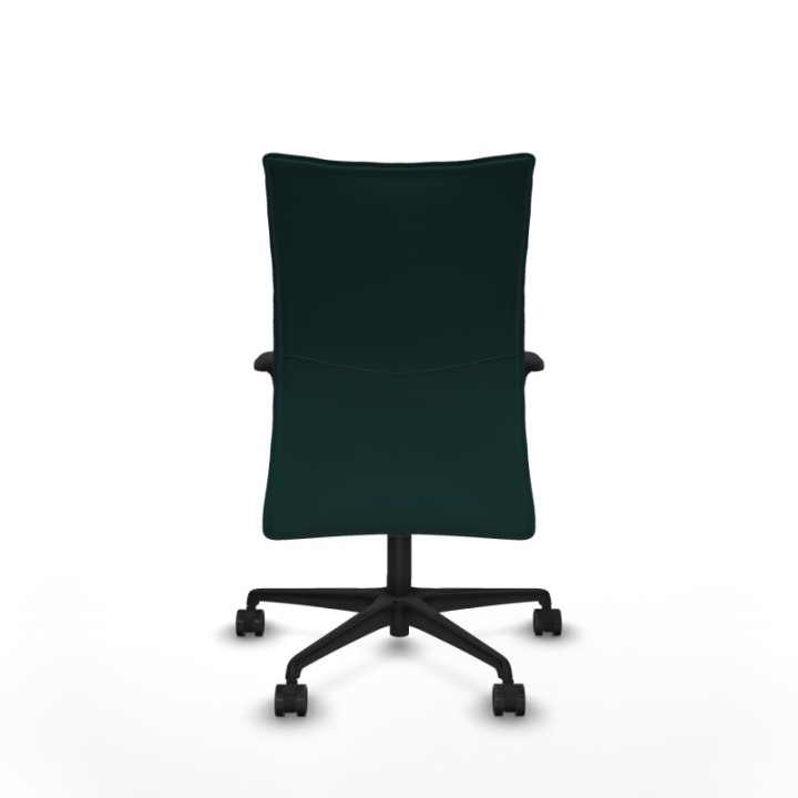 Albacete confidente XL sincro similpiel verde botella brazos 1D cromados base nailon ruedas 65 mm nailon