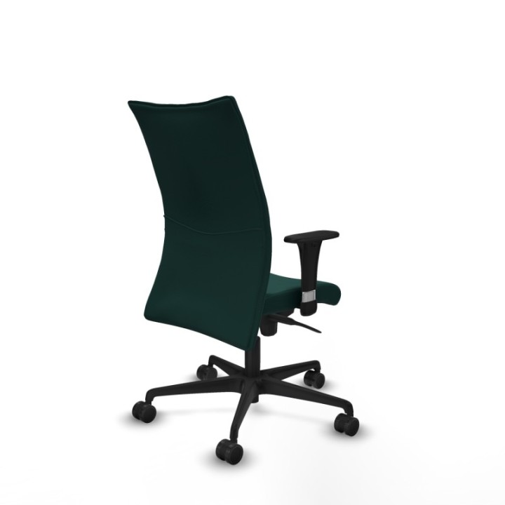 Albacete confidente XL sincro similpiel verde botella brazos 1D cromados base nailon ruedas 65 mm nailon