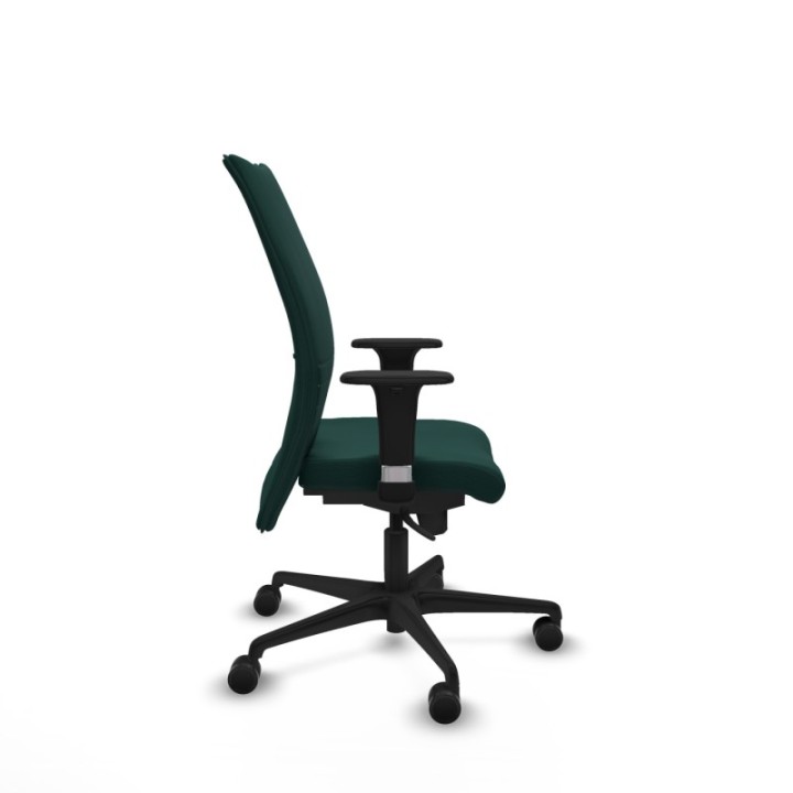 Albacete confidente XL sincro similpiel verde botella brazos 1D cromados base nailon ruedas 65 mm nailon