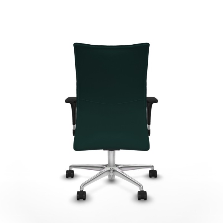 Albacete confidente XL sincro similpiel verde botella brazos 1D cromados base aluminio ruedas 65 mm nailon