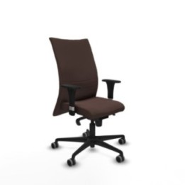 Albacete confidente XL sincro similpiel marrón oscuro brazos 1D cromados base nailon ruedas 65mm engomadas