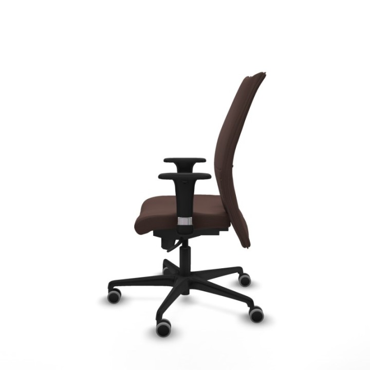 Albacete confidente XL sincro similpiel marrón oscuro brazos 1D cromados base nailon ruedas 65mm engomadas