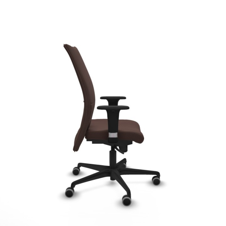 Albacete confidente XL sincro similpiel marrón oscuro brazos 1D cromados base nailon ruedas 65mm engomadas