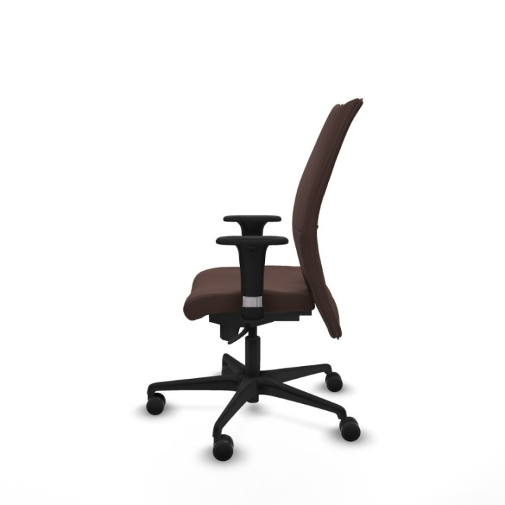 Albacete confidente XL sincro similpiel marrón oscuro brazos 1D cromados base nailon ruedas 65 mm nailon