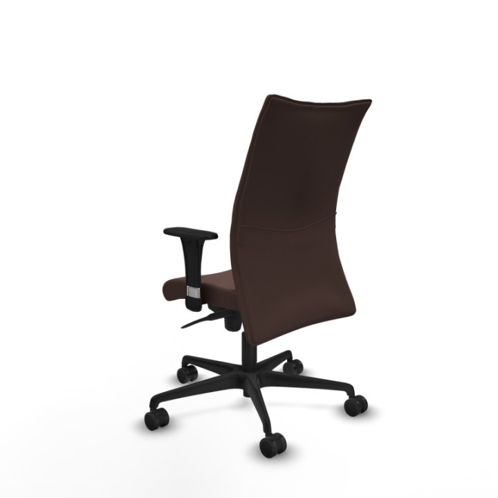 Albacete confidente XL sincro similpiel marrón oscuro brazos 1D cromados base nailon ruedas 65 mm nailon